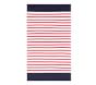 Breton Stripe Adult Beach Towel Red Navy