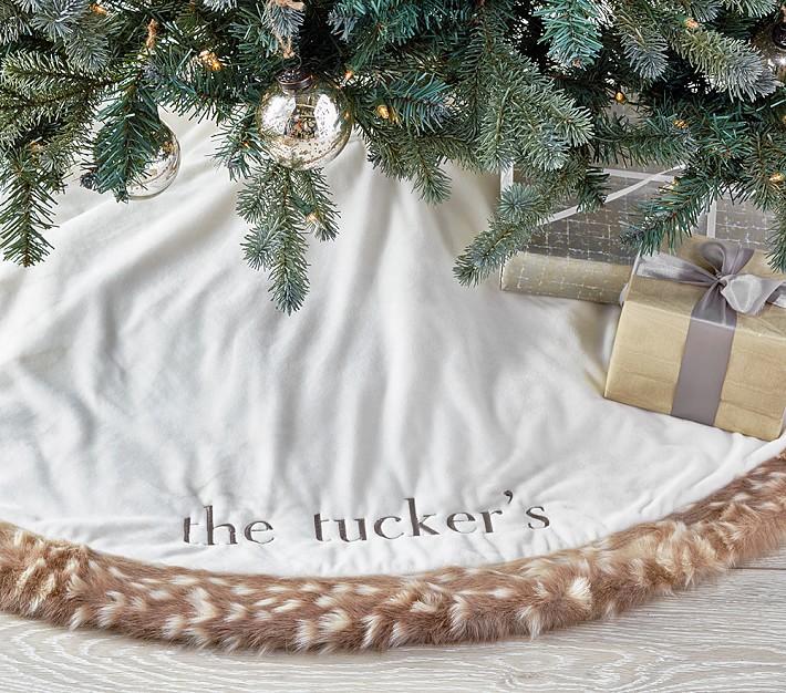 Fawn Faux-Fur Tree Skirt