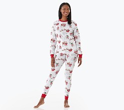 Adult Black Santa Organic Pajama Set