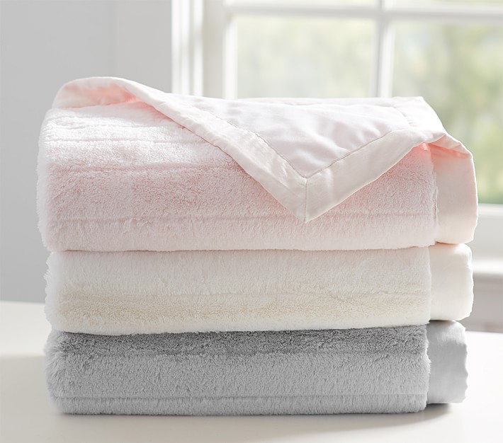 Monique Lhuillier Channel Faux-Fur Baby Blankets