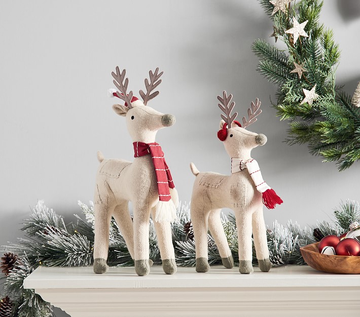 Wool Reindeer Decor, Set of 2