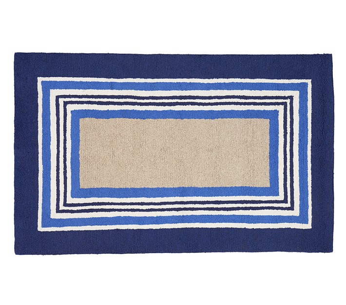 Tailored Striped Rug - Blue