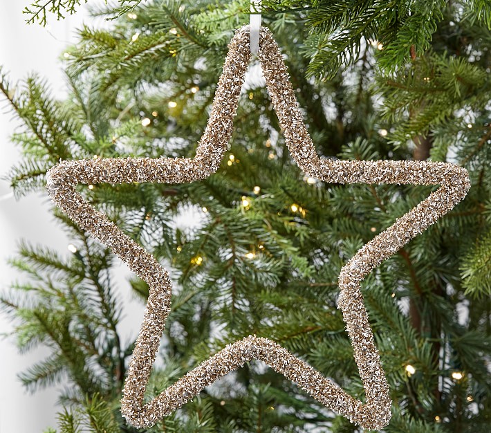 Gold Tinsel Star Ornament