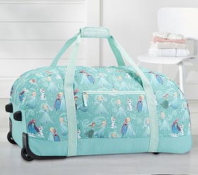 Aqua Disney Frozen Medium Rolling Kids Duffle Bag Pottery Barn Kids