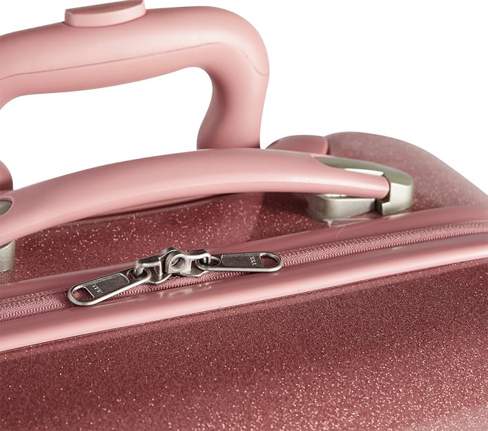 Pink glitter luggage sale