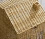 Woven Rattan House-Shaped Hamper