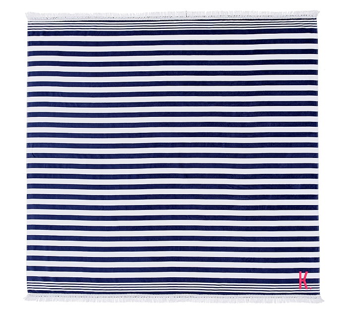 Indigo Stripe Tassel Family Kid Beach Towel