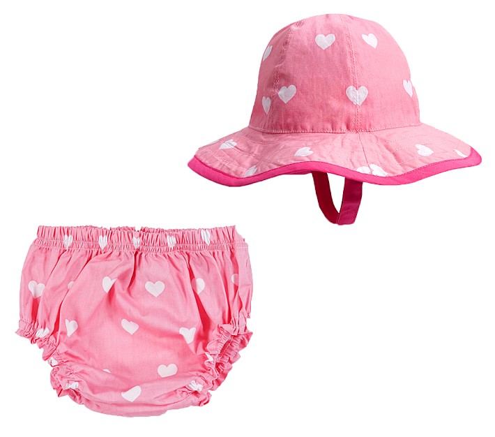 Heart Diaper Cover &amp; Reversible Hat