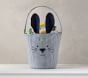 Navy Gingham Bunny Easter Bucket