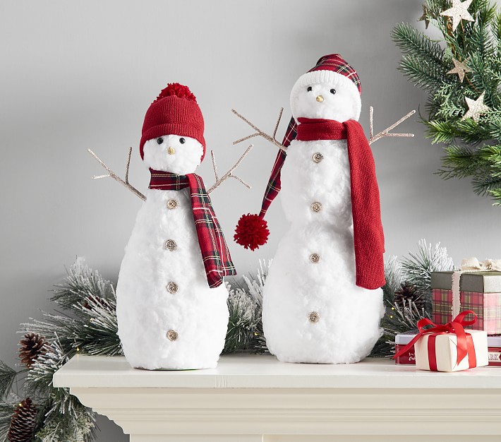 Plaid Scarf Snowman Decor