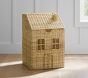 Woven Rattan House-Shaped Hamper