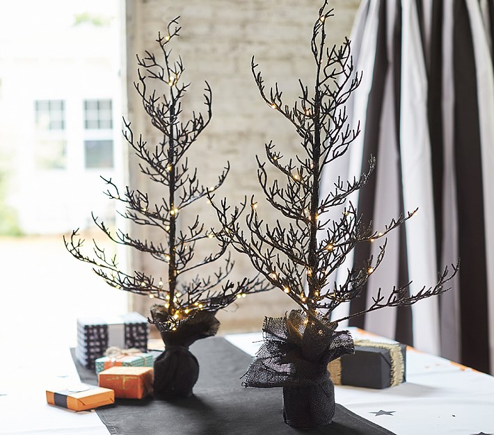 Black Glitter Lightup Tree