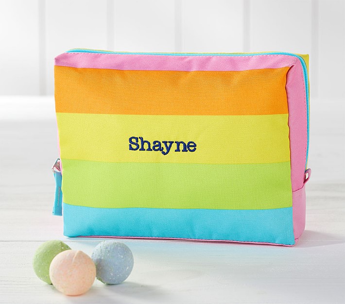 Fairfax Pink Rainbow Stripe Toiletry Bag