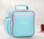 Fairfax Solid Aqua w/ Pink Trim Classic Lunch Box