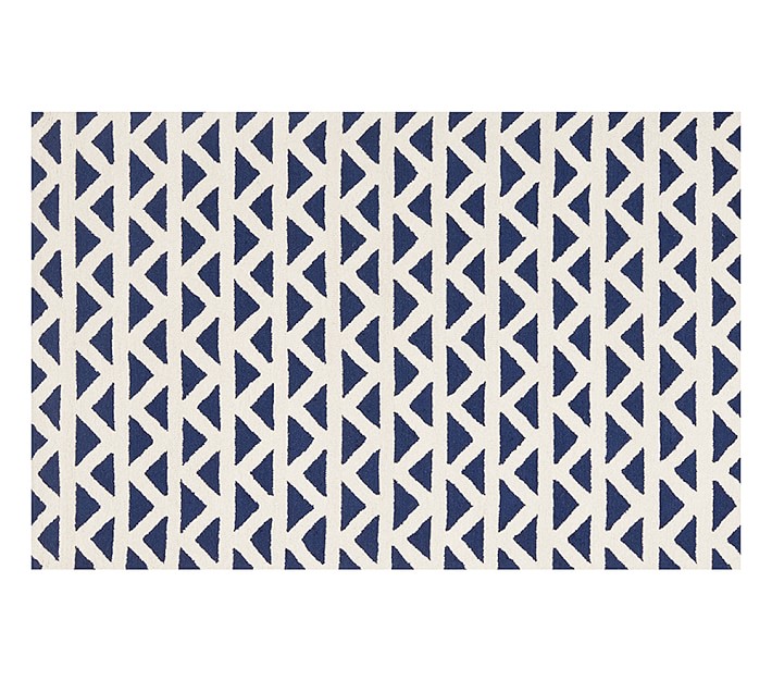 Triangles Rug - Navy