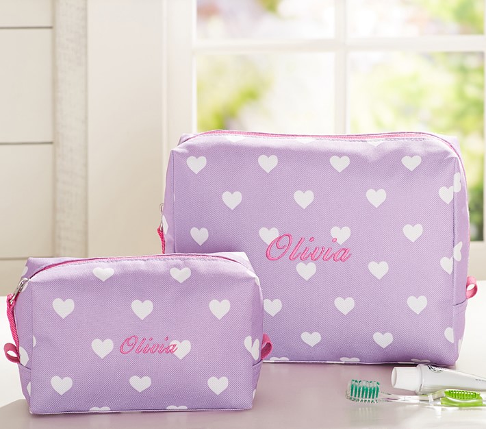 Mackenzie Lavender Heart Travel Pouches