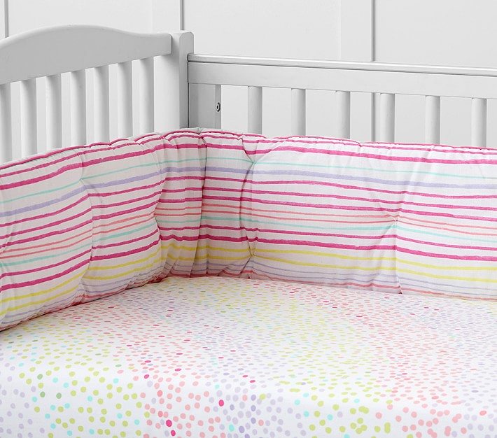 Rainbow Multi Dot Crib Fitted Sheet