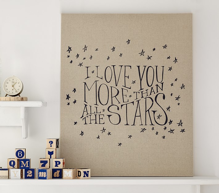 Stars Linen Canvas Nursery Art