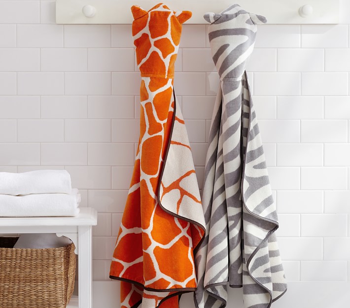 Animal Jacquard Kid Hooded Towels