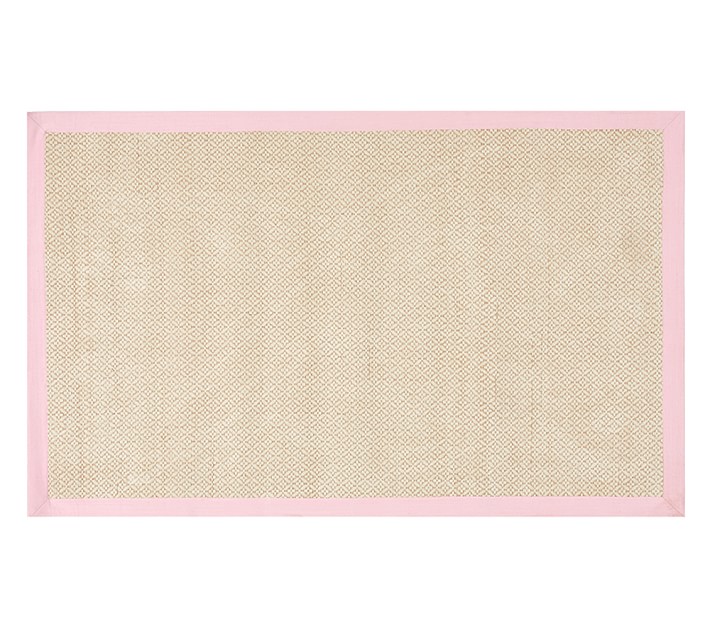 Chenille Jute Solid Border Floral Weave Rug