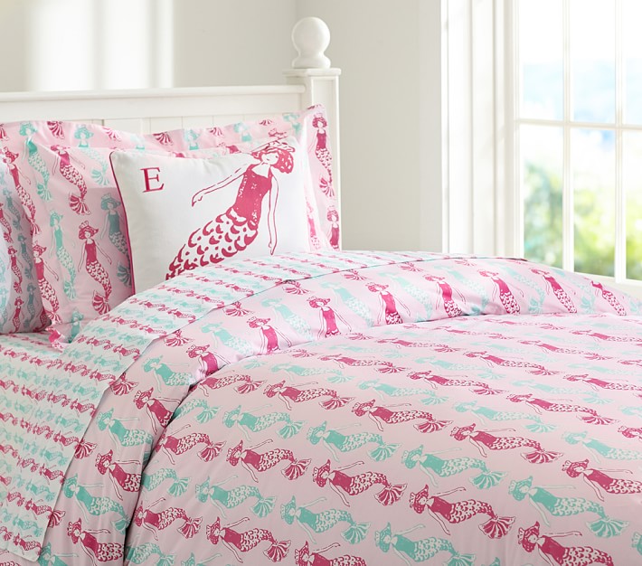 Preppy Mermaid Duvet Cover