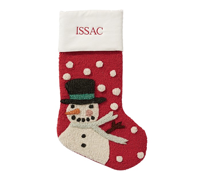 Snowman Hook And Loop Christmas Stocking Pottery Barn Kids