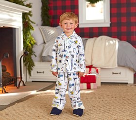 Construction Kids Flannel Pajama | Pottery Barn Kids