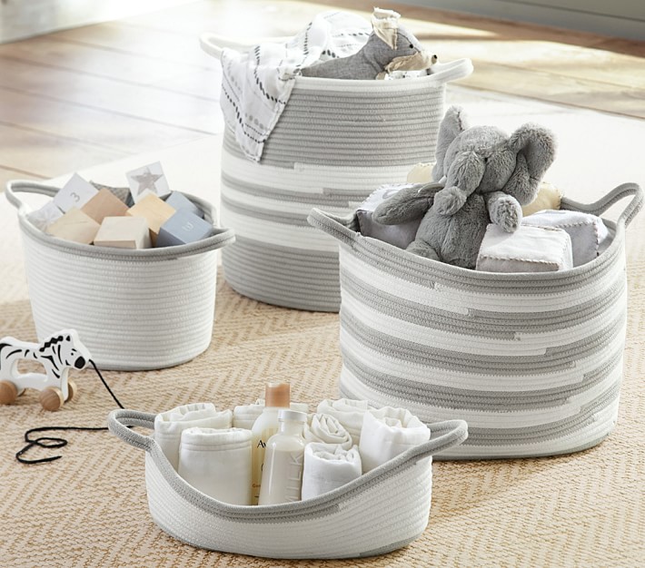 Gray Cotton Rope Storage