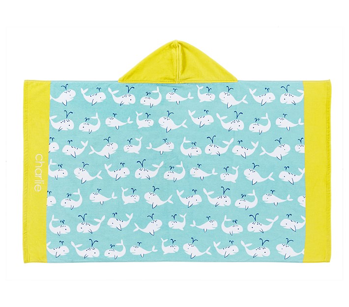 Allover Whale Kid Beach Hooded Towel 2017