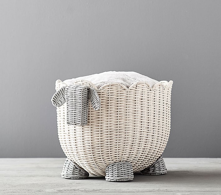 Lamb Shaped Wicker Storage