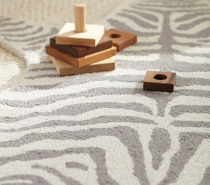 Zebra Shaped Rug - Gray