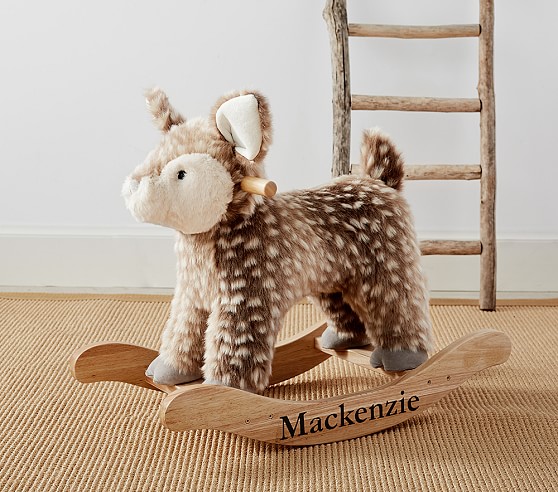 Nursery Faux-Fur Plush Fawn Rocker | Animal Rocker | Pottery Barn Kids