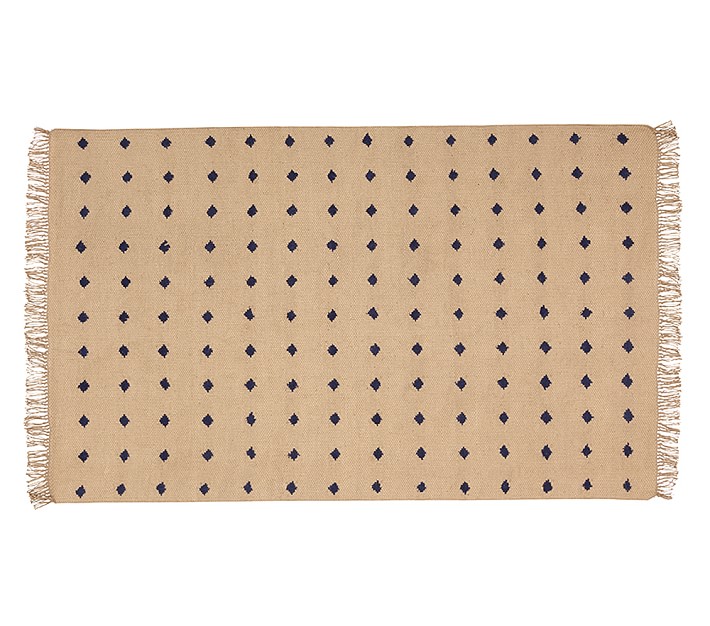 Jute Squares Rug - Navy