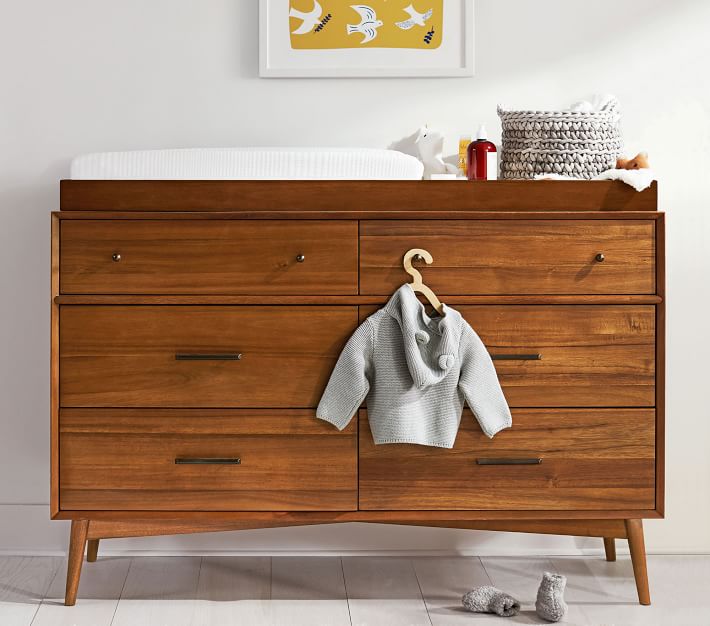 west elm x pbk Mid Century 6 Drawer Changing Table Pottery Barn Kids