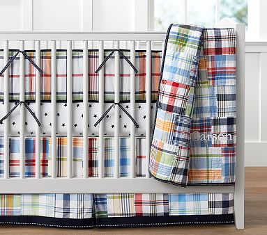 Madras Crib Bedding Set Pottery Barn Kids