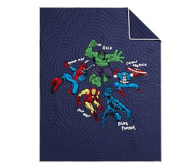 Pottery Barn Kids Marvel Avengers Ironman Thor Hulk Full outlet Queen Duvet Cover/shams