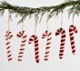 Candy Cane Felted Wool Ornaments, Set of 6