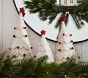 Red &amp; White Scalloped Felt Trees, Set of 3