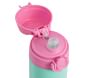 Mackenzie Solid Aqua With Pink Trim Water Bottle