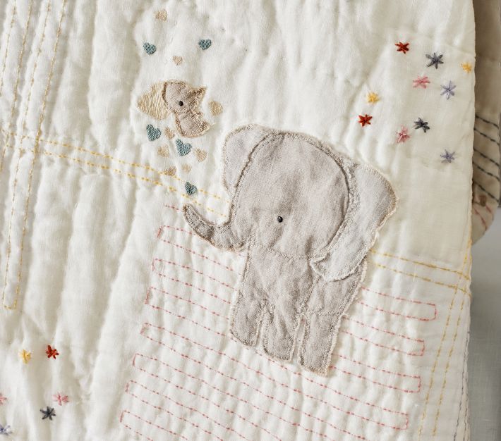 Ellis Elephant Baby Quilt Pottery Barn Kids