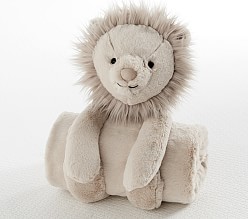 Plush Lion Stuffed Animal and Blanket Set