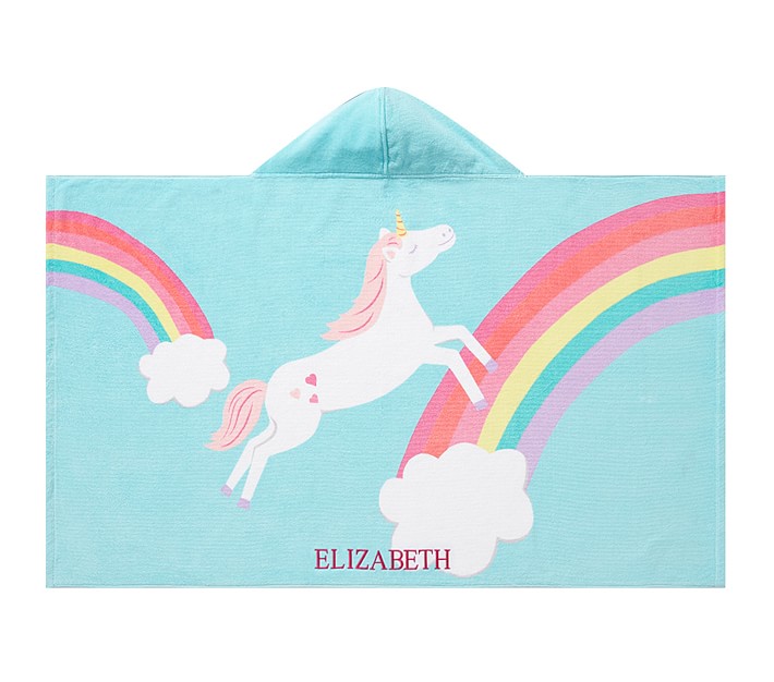 Unicorn Rainbow Kid Beach Hooded Towel