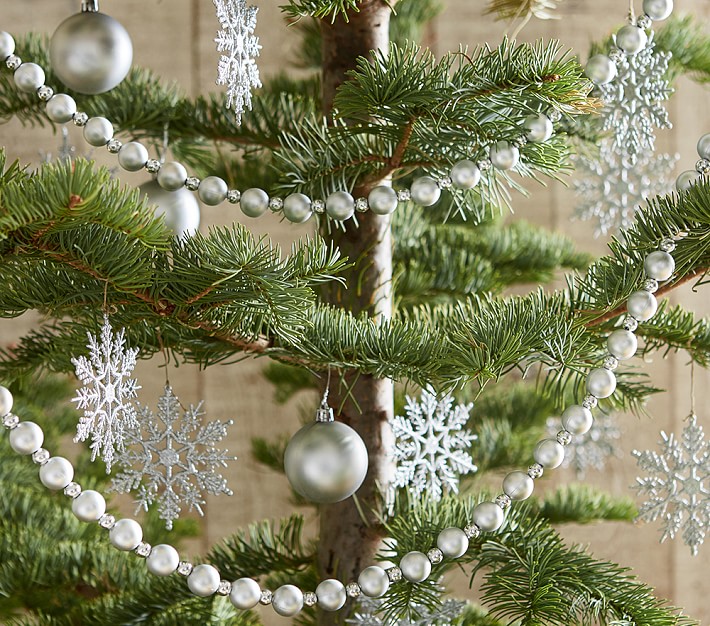 Silver Beaded Tree Garland