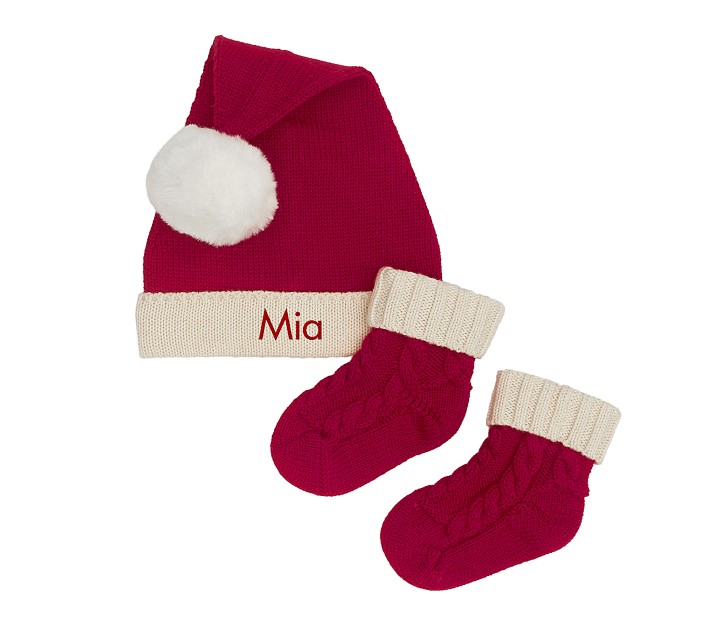 Santa Hat and Bootie Set