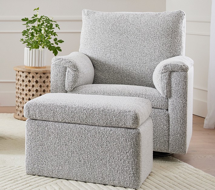 Swivel glider and ottoman on sale