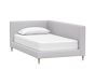 west elm x pbk Corner Timo Upholstered Single Bed, Brushed Crossweave, Light Grey