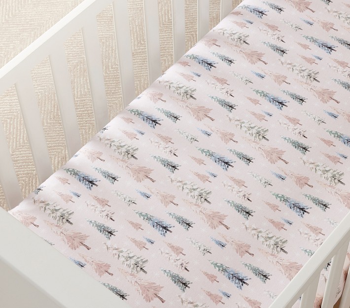 Winter Wonderland Organic Flannel Crib Fitted Sheet