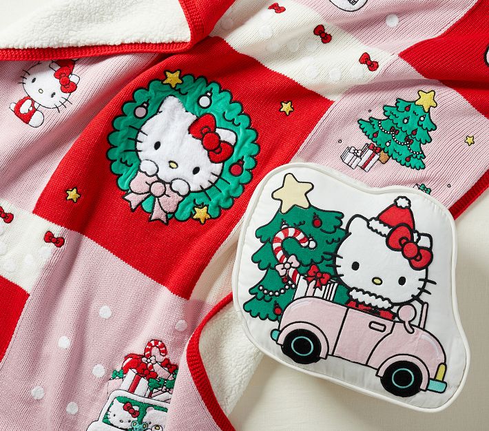 Hello Kitty Christmas Throw Blanket Pillow Set Pottery Barn Kids