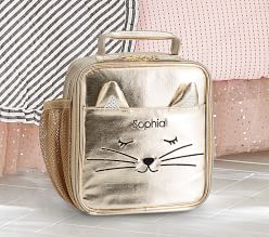 Emily & Meritt Gold Kitty Lunch Box