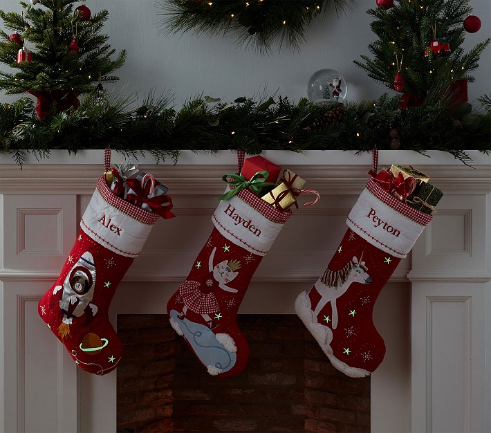 Glow-in-the-Dark Quilted Christmas Stocking Collection